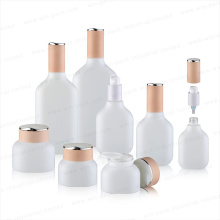 New Style Round Shoulder 40ml 100ml 120ml Serum White Glass Pump Bottles for Essential Oils
